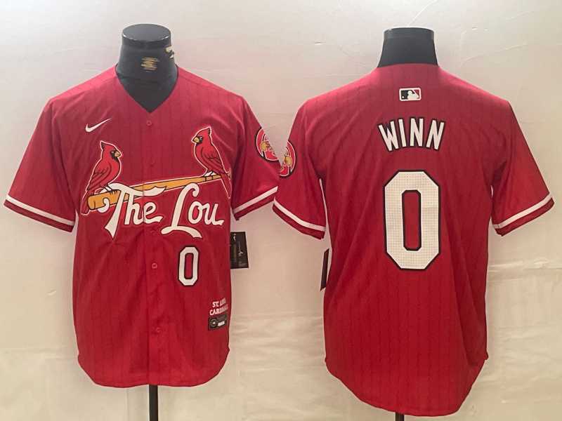 Mens St Louis Cardinals #0 Masyn Winn Red 2024 City Connect Limited Stitched Baseball Jersey